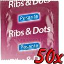 Kondomy, prezervativy Pasante Ribs&Dots 50 ks