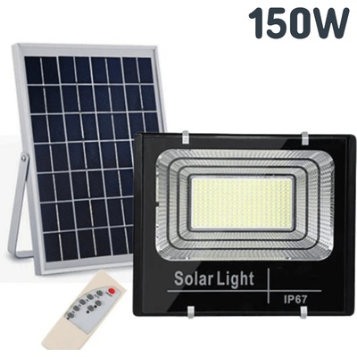 LED прожектор със соларен панел, 150W, Дистанционно управление, 5 режима - Atron JD150W (SL/JD150W)
