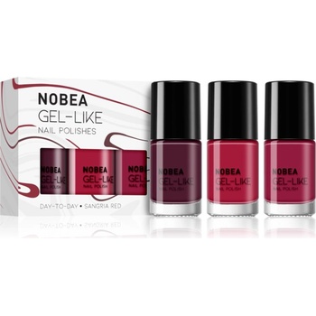 NOBEA Day-to-Day 3-Piece Gel-like Nail Polish set комплект лак за нокти Sangria red