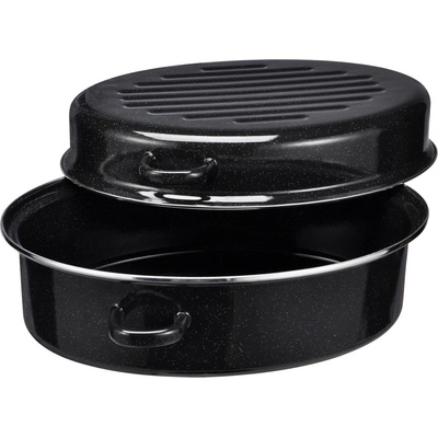 Haushalt international Haushalt international Smaltovaný pekáč s vekom, Ø 38 cm, čierny