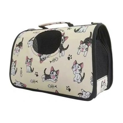 animALL Taška White with Cats M 40 x 21 x 27 cm