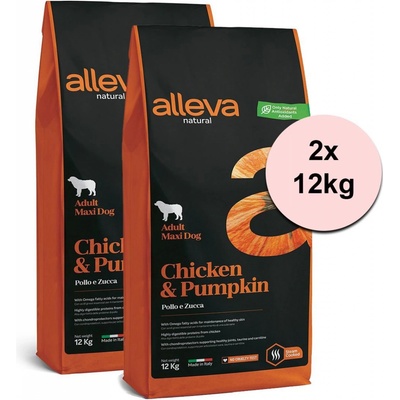 Alleva Natural Adult Maxi Chicken and Pumpkin 2 x 12 kg