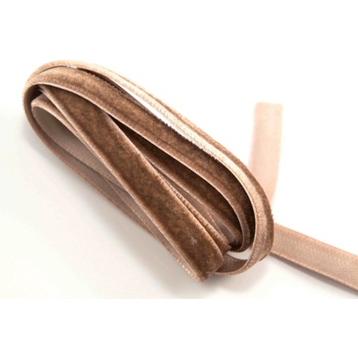 Sametová stuha - světle hnědá - šířka 1 cm – Zboží Dáma