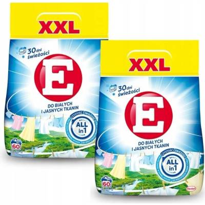 E Prací prášek na bílé a světlé prádlo 2 x 3,3 kg 60 PD