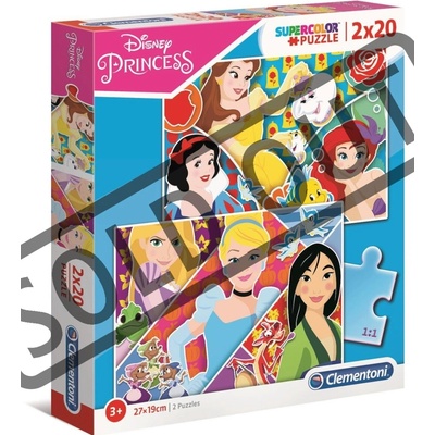 Clementoni Disney Princezny Supercolor 2 x 20 dielov