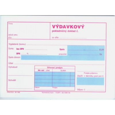 Igaz 52 Výdavkový pokladničný doklad A6 samoprep.
