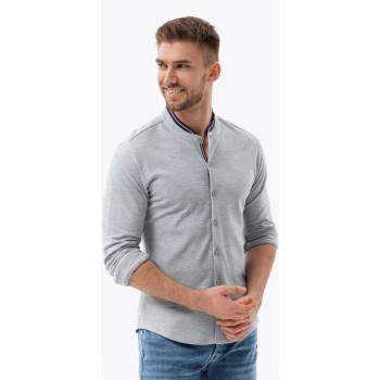 Ombre Clothing Мъжка тънка риза Ombre Облекло Ombre Clothing | Siv | МЪЖЕ | XL