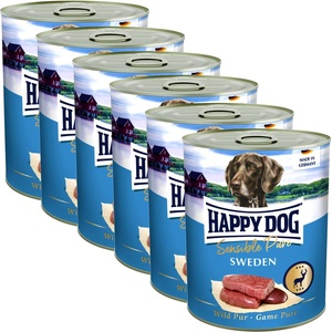 Happy Dog Wild Pur Sweden divina, 6 x 800г