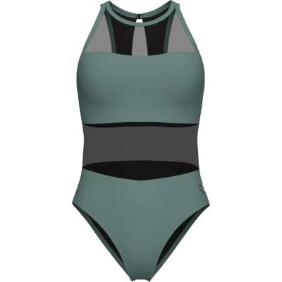 arena Дамски бански костюм Arena Women's Mesh Panels Swimsuit Vent Back Swimsuit - Sage - размер 40 (EU) (150-4059-0214)