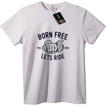 NOONEBRAND Тениска Роден Свободен, Да Яздим - 7XL, White