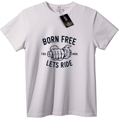NOONEBRAND Тениска Роден Свободен, Да Яздим - 7XL, White