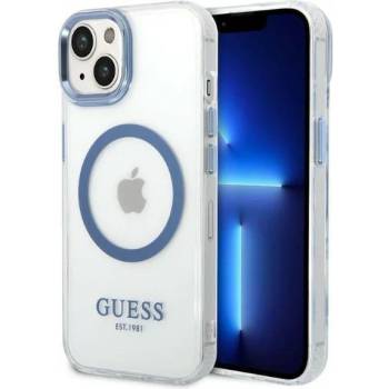 GUESS Кейс Guess GUHMP14MHTRMB за iPhone 14 Plus 6.7"", син / син, твърд, Metal Outline Magsafe (KXG0057189)