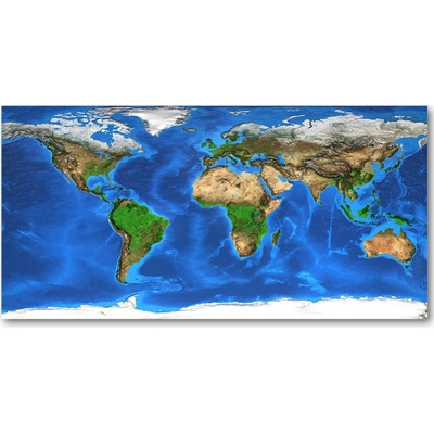 Foto obraz sklo tvrzené mapa sveta 100x50 cm