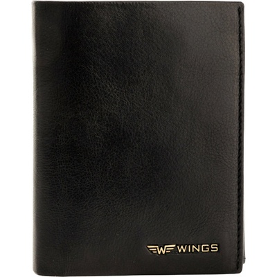 WINGS WINGS Pánská peněženka z hovězí kůže černá L
