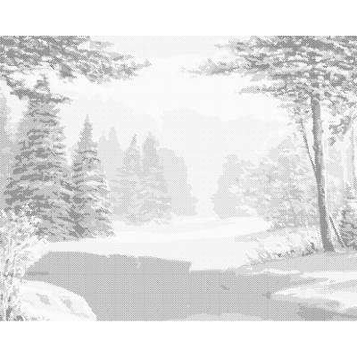 ZUTY Bodkovanie - ZASNEŽENÁ KRAJINA S RIEKOU Rámovanie: bez rámu a bez vypnutia plátna, Rozmer: 40x50 cm