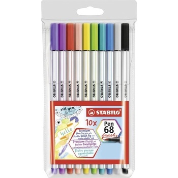 STABILO Комплект Флумастери Pen 68 Brush- комплект 10 цвята (ST568/10-11)
