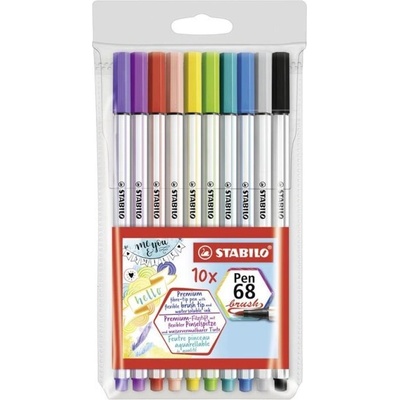 STABILO Комплект Флумастери Pen 68 Brush- комплект 10 цвята (ST568/10-11)