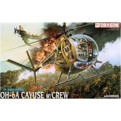 DRAGON Model Kit vrtuľník 3310 OH 6A CAYUSE w/CREW 1:35
