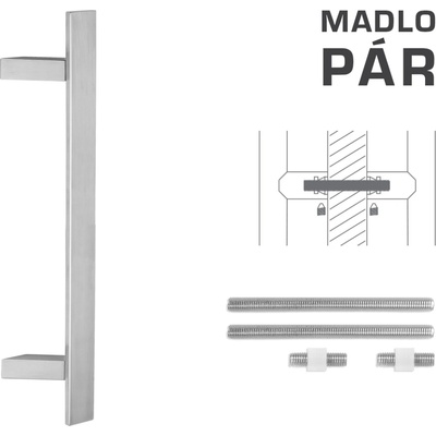MPkovania FT - MADLO kód K41Z 40x10 mm UN pár Rozteč madla: 300 mm, Rozmer profilu madla: 40x10 mm, Dĺžka: 500 mm