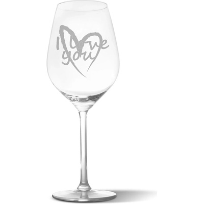 Sablio Pohár na víno I Love you srdce 490 ml