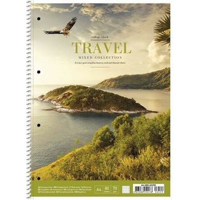 SHKOLYARYK Spirálový sešit Travel mix motivů linkovaný A4