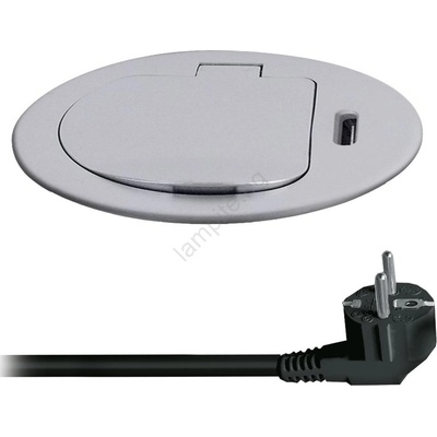 Solight PP122C-PD20-Колона с контакти за маса 1x230V + USB-C PD сребрист (SL1589)