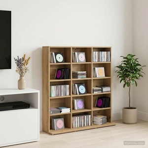 vidaXL Кабинет за CD Дъб артизан 96 x 23, 5 x 97, 5 см (8012673)