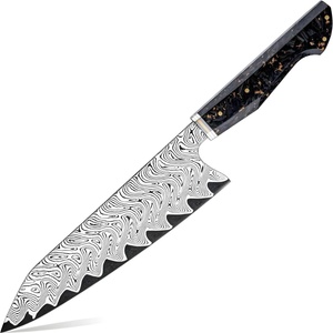 HARAHU Дамаски кухненски нож TA-35184 - Chef / Черен KP35184
