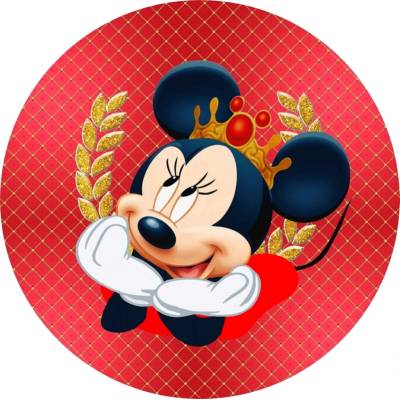 1x Mickey Mouse – zlatá korunka a červené pozadí – jedlý papír na dort – Hledejceny.cz