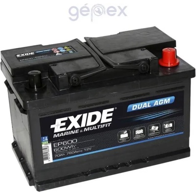 Exide DUAL AGM 70Ah 760A (EP600)
