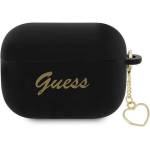 Guess AirPods Pro 2 калъф черен силикон Charm Heart Collection (GUAP2LSCHSK)