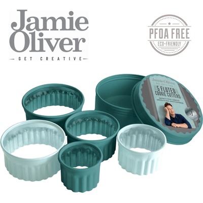 jamie oliver Комплект от 5 броя вълнообразни форми за десерти и ястия Jamie Oliver - цвят атлантическо зелено / светлосиньо (JB 3835)
