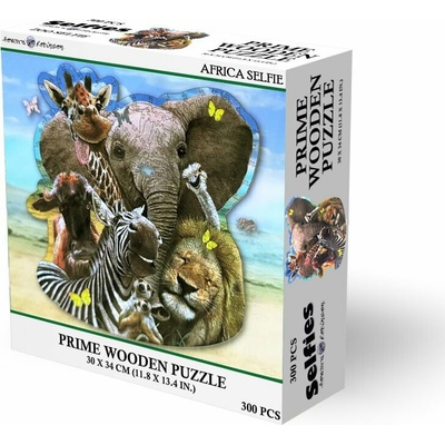 PRIME 3D drevené puzzle Africké selfie 300ks