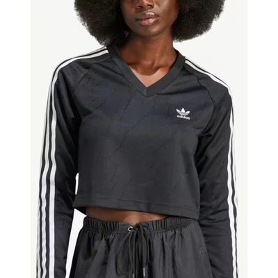 Adidas Originals Long Sleeve Cropped Top Black