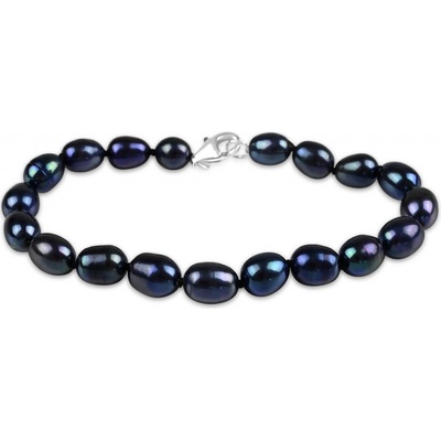 Meucci SPS020B Náramek z černých říčních perel