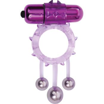 Image 1 of Adam & Eve Triple Ball Bangin Vibrating Ring Pink
