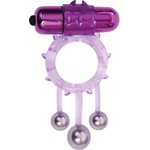 Adam & Eve Triple Ball Bangin Vibrating Ring Pink