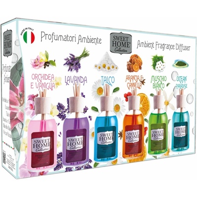 SWEET HOME difúzery s vonnými tyčinkami 6 x 30 ml
