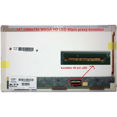 M140NWR2 R0 LCD 14" 1366x768 WXGA HD LED 40pin pravý konektor display displej lesklý povrch