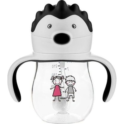 Akuku kúzelná fľaška so slamkou a závažím 250 ml grey sivá