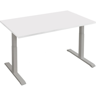 Ерго регулируемо бюро, плот 25 мм цвят бял + крака сив цвят с опция размери