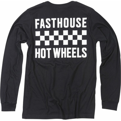 Fasthouse Youth Stacked Hot Wheels LS Tee Black