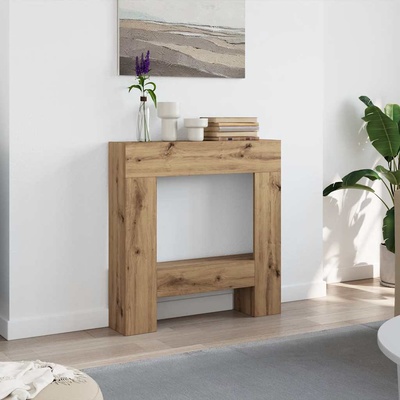 vidaXL Облицовка за камина, дъб артизан, 81x18x82 см, инженерно дърво (854606)