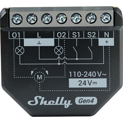 Shelly 2PM Gen4 spínací modul s měřením spotřeby 2x 10A (WiFi, Bluetooth, Zigbee, Matter) SHELLY-2PM-GEN4 – Sleviste.cz