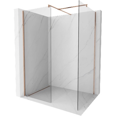 Mexen Kioto стенна преграда за душ Walk-in 130 x 120 см, прозрачна, четкана мед - 800-130-202-65-00-120 (800-130-202-65-00-120)