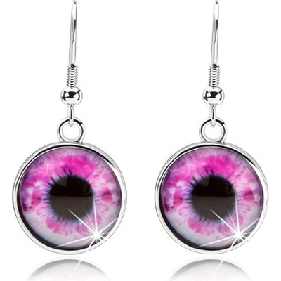 Šperky eshop kruhové vypouklé sklo oko v růžovobílém odstínu cabochon SP69.05