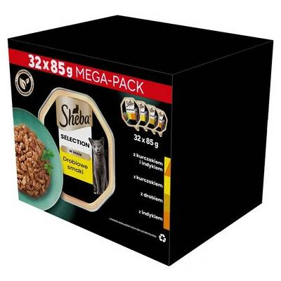 SHEBA tác omáčka drůbeží/kuřecí/krůtí 32 x 85 g