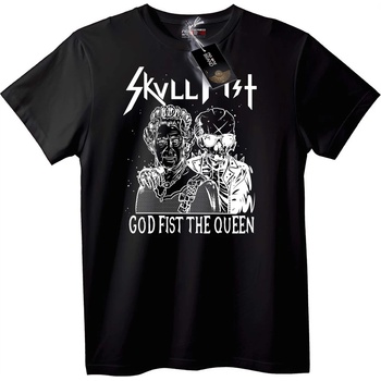 NOONEBRAND Тениска Skullist Бог с юмрук на кралицата - XS, Black