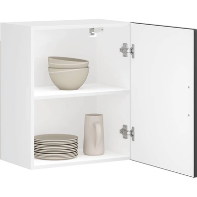 vidaXL Кухненски стенен шкаф Porto, черен, инженерно дърво (854039)