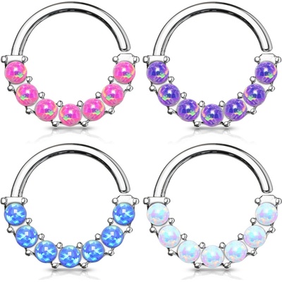 Šperky4U piercing kruh s opály K01053-PK